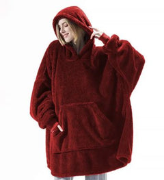 Ultra Cozy Double-Sided Fleece Wearable Blanket Hoodie